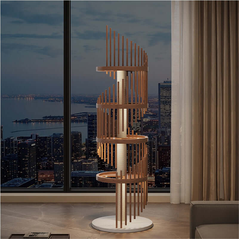 Spiral Sturdy Solid Wood Cat Tree - Compact Space-Saving Design