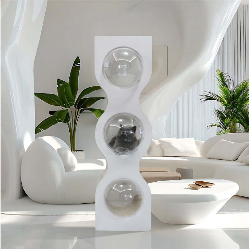 Hourglass Cat Tree for Indoor Cats – Multi-Level Sisal & Acrylic Condo