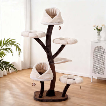Modern Flower Cat Tree – Strong, Cute, and Fun for Your Cat
