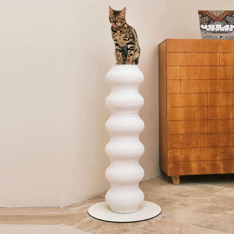 Vertical Slim Cat Tree - Space-Saving Solid Wood Scraper for All Cat Sizes
