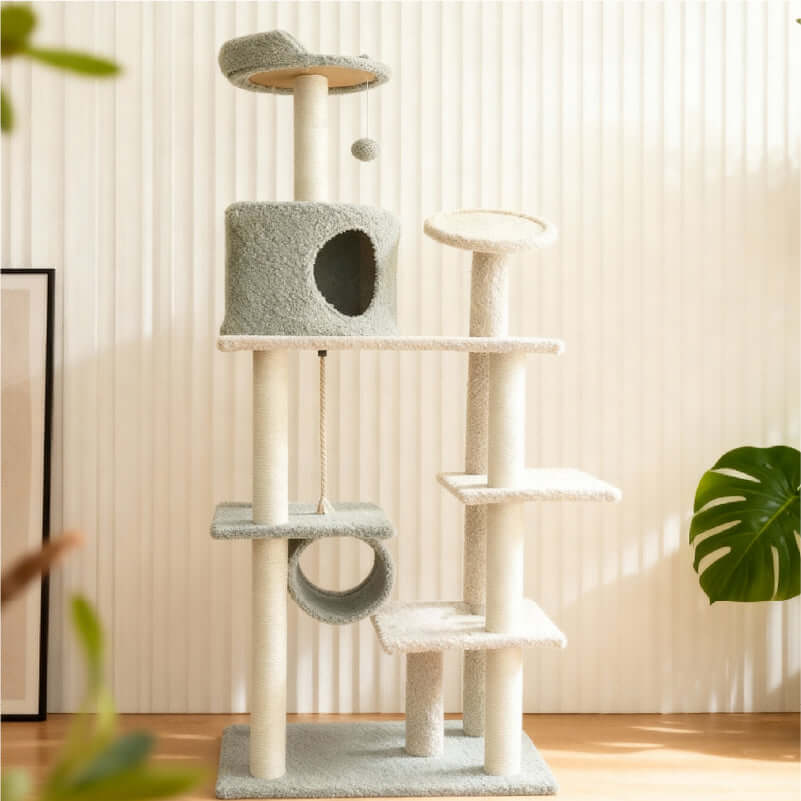 Space-Saving Sturdy Cat Tower - Compact Design for Big Cat