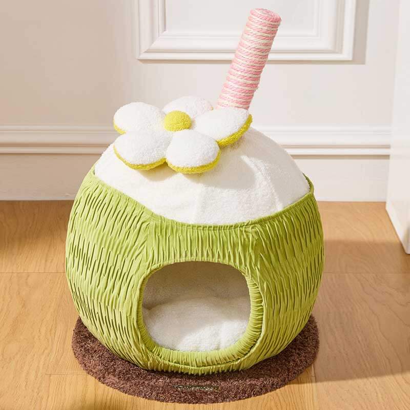 Cozy Coconut Cat Cave Bed
