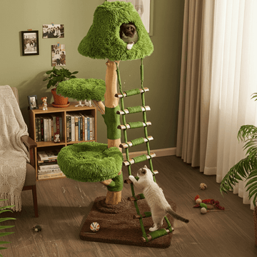 Wooden Cloud Stepper Cat Tree Tower