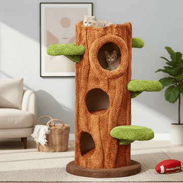 Luxury Cat Tree for Large Cats – Real Wood-Style Multi-Level Climbing Tower