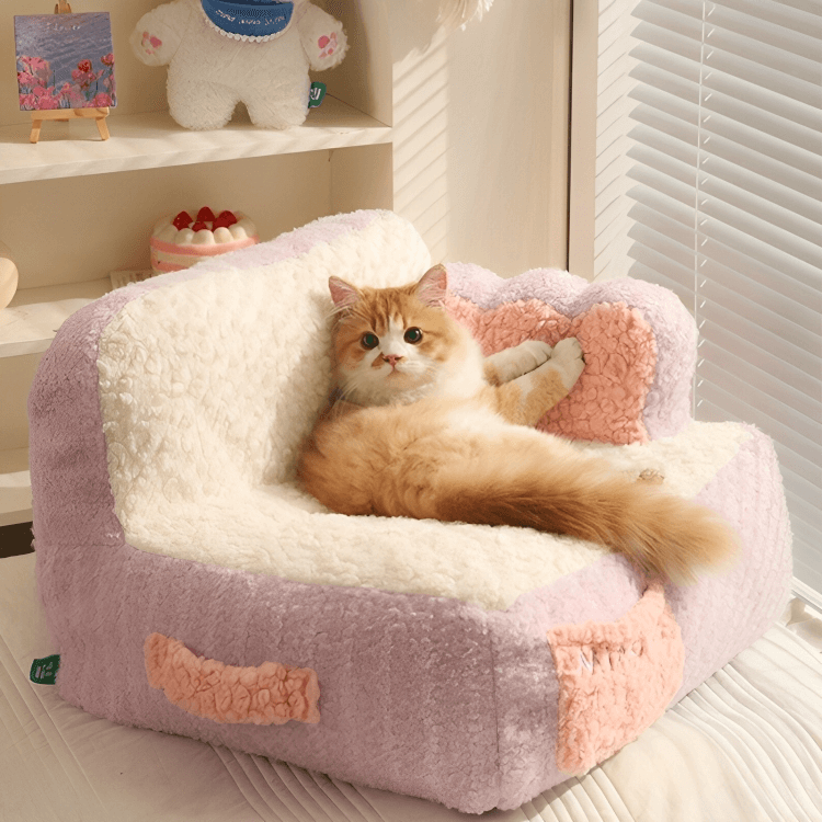 Cake Sofa Cat Bed – Taro & Peach