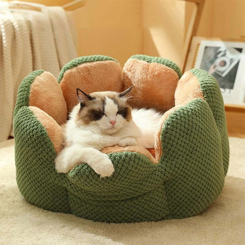 Kennel Flower Cat Bed Nest – Soft, Washable &amp; Cozy Cushion for Cats