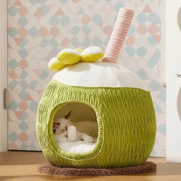 Cozy Coconut Cat Cave Bed