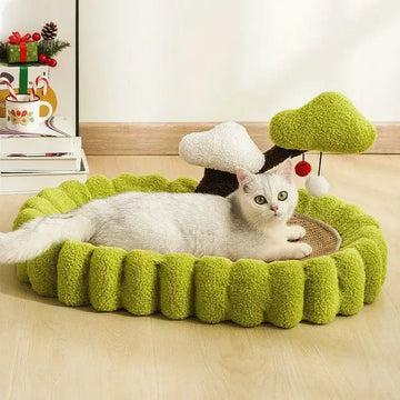 Cozy Cat Scratching Bed for Sleeping and Claw Care
